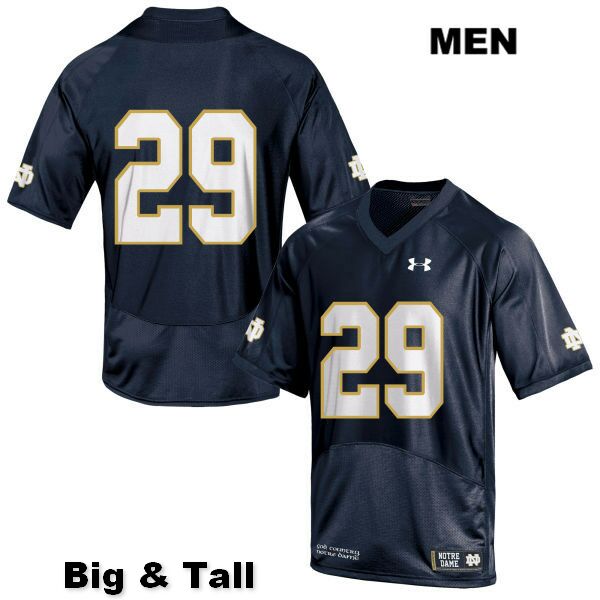 Men's NCAA Notre Dame Fighting Irish #29 Matt Salerno Stitched College Under Armour Authentic Navy Big & Tall No Name Football Jersey VJ10Q00QJ